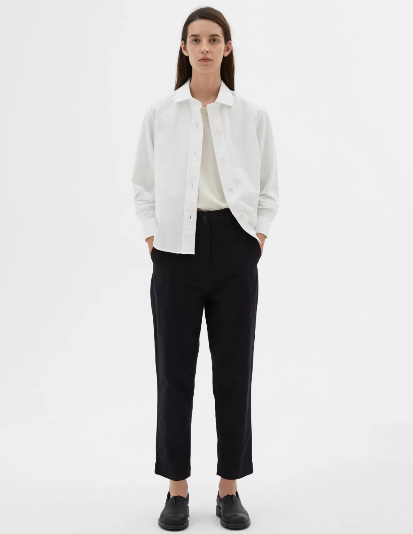 Margaret Howell MHL. TAB WAIST TAPERED TROUSER Indigo Flash Sale