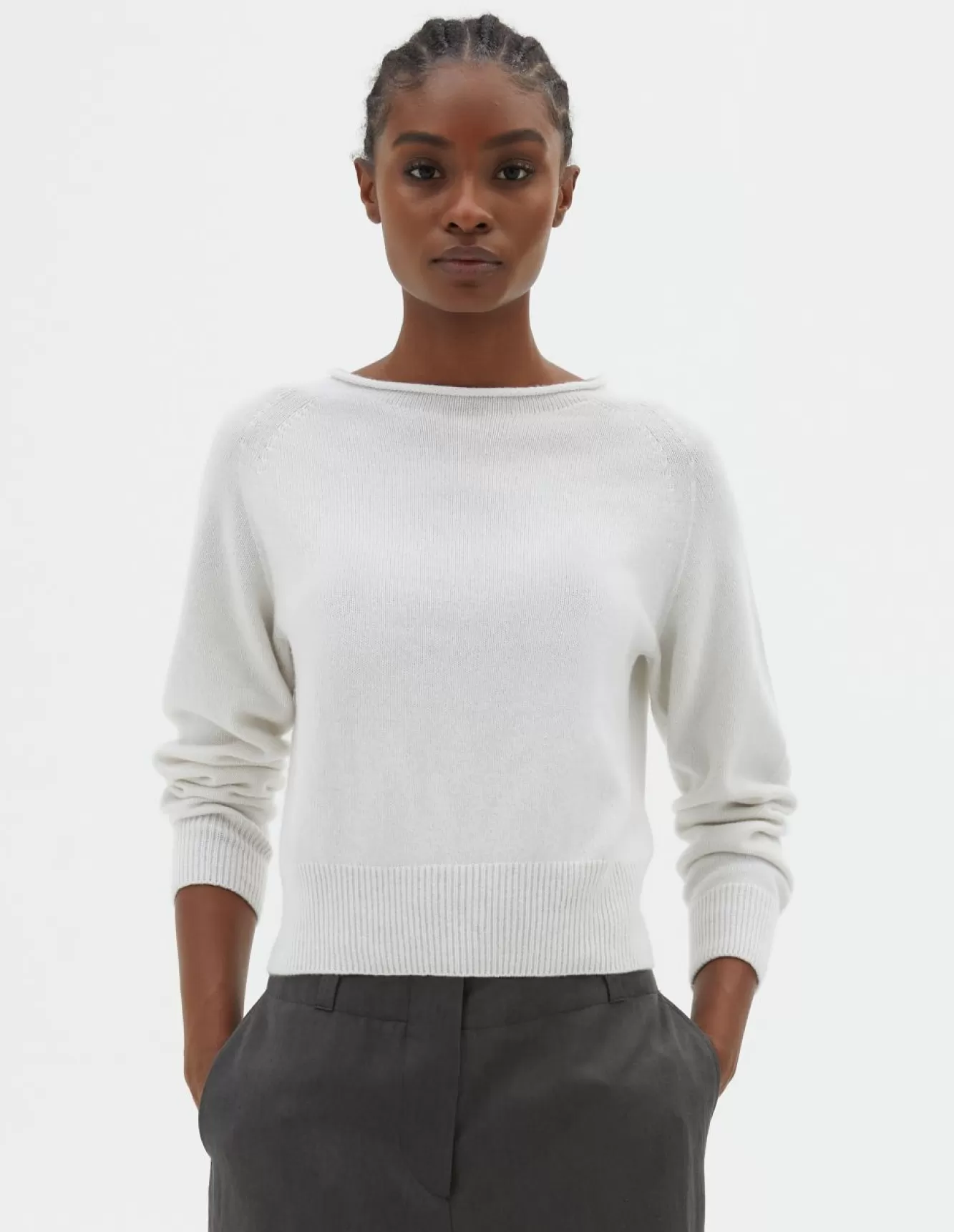 Margaret Howell ROLLED EDGE JUMPER White Discount