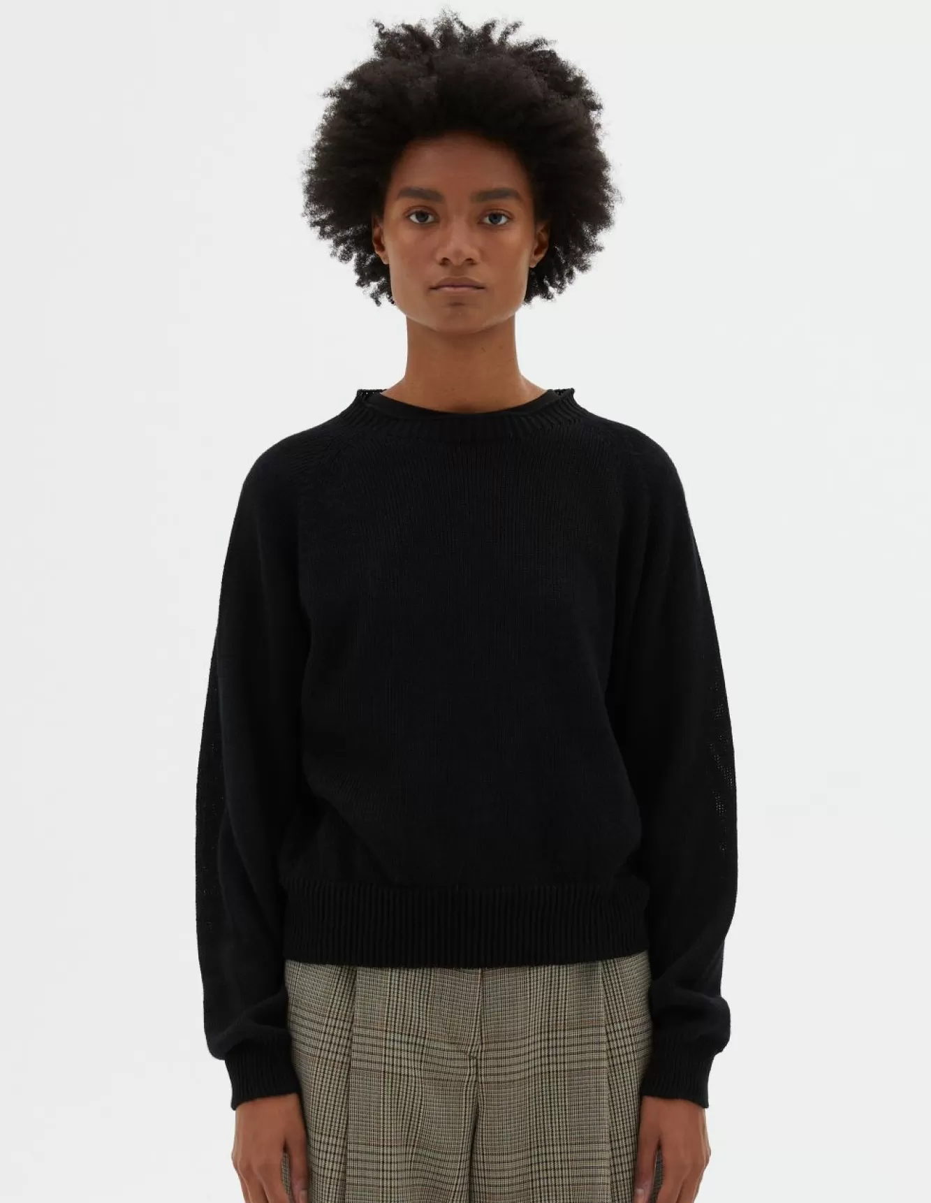Margaret Howell SHORT CLASSIC CREW NECK Black Fashion